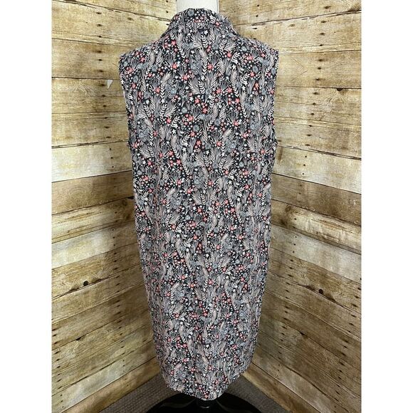 LOFT POPOVER SLEEVELESS FLORAL PRINT CASUAL STYLISH EVERYDAY WEAR DRESS SZ. LRG - Picture 4 of 6